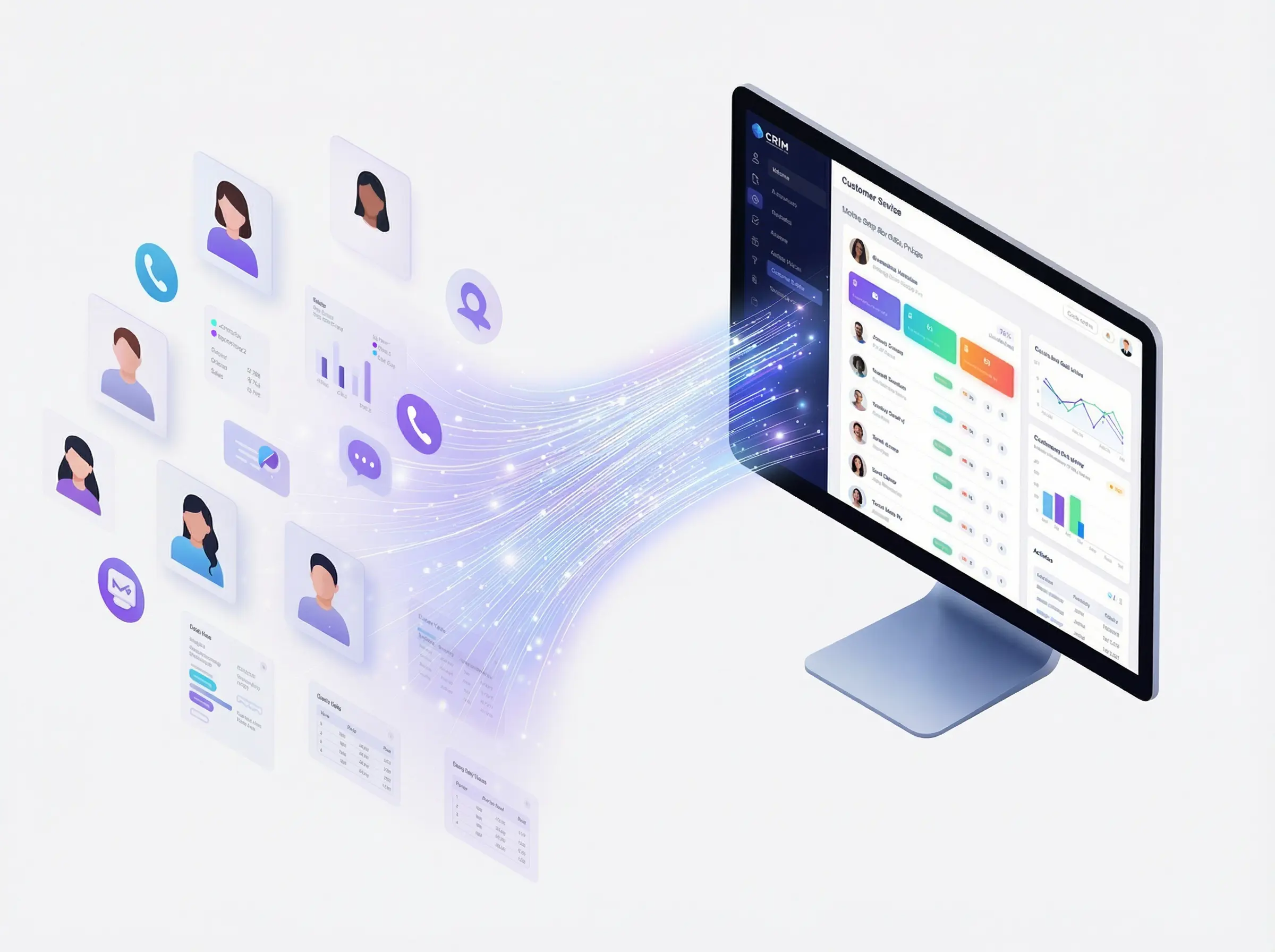 CRM müşteri yönetim paneli görseli